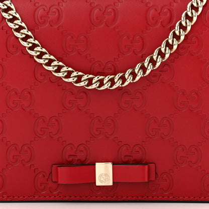 Gucci Guccissima Signature Bowy Chain Wallet Hibiscus Red 7 of 10