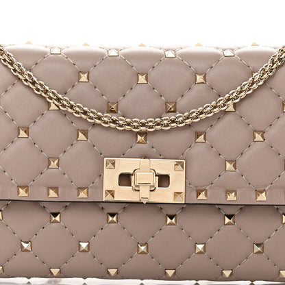 Valentino Garavani Lambskin Rockstud Spike Wallet on Chain Poudre 7 of 10