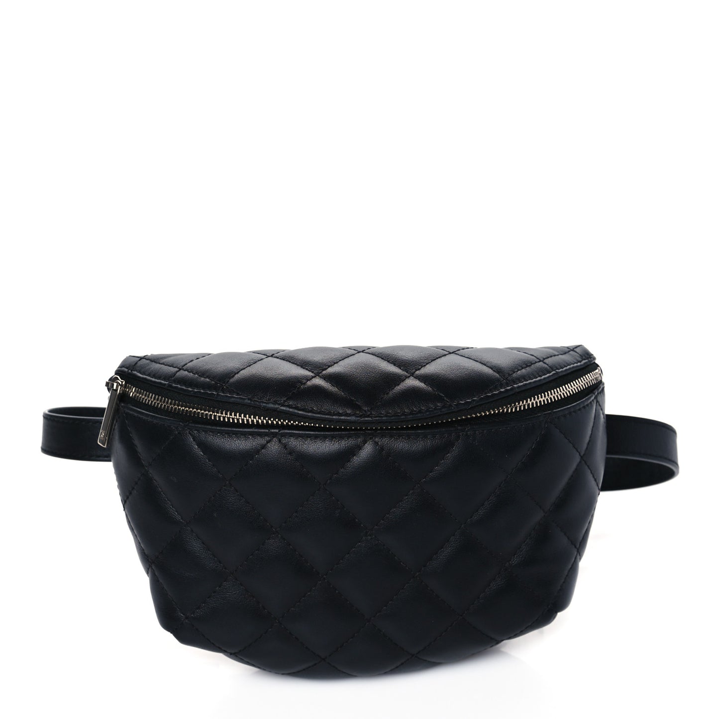 Calfskin Quilted Waist Belt Bag Black
