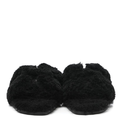 Hermes Woolskin Oran Sandals 35 Black 2 of 7