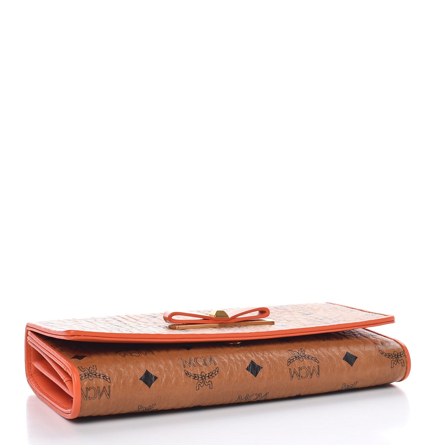 MCM Visetos Mina Long Trifold Wallet Cognac 4 of 8