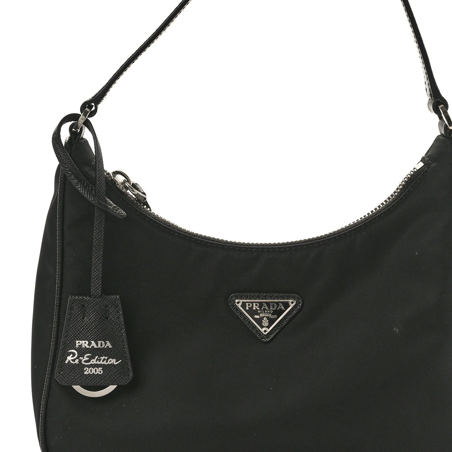 Tessuto Nylon Saffiano Mini Re-Edition 2005 Bag Black
