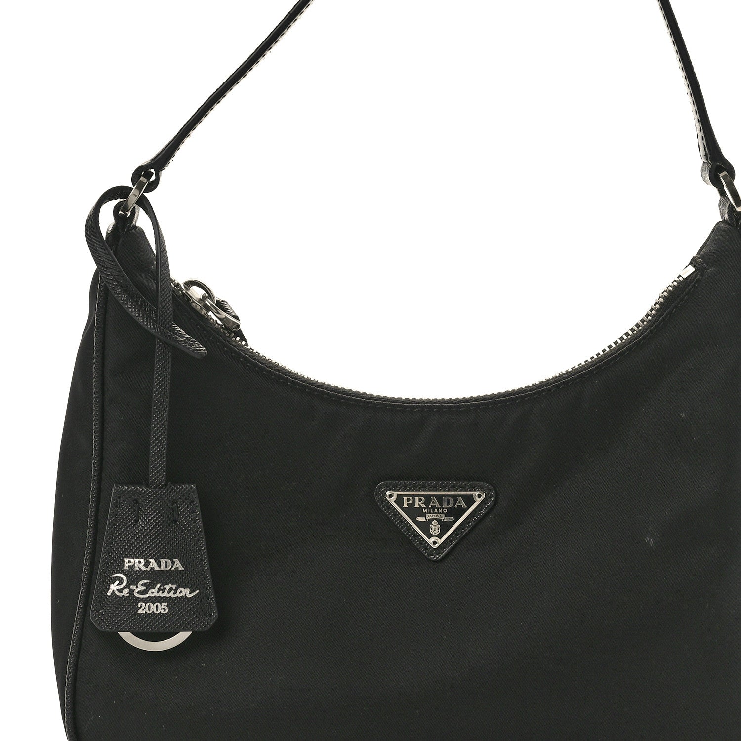 Prada Tessuto Nylon Saffiano Mini Re-Edition 2005 Bag Black 7 of 9