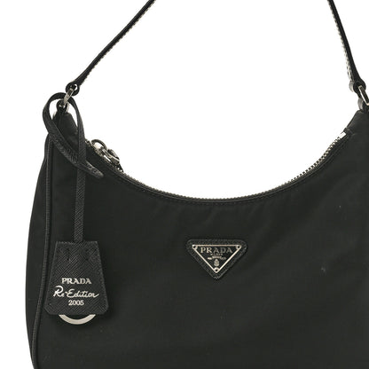 Prada Tessuto Nylon Saffiano Mini Re-Edition 2005 Bag Black 7 of 9