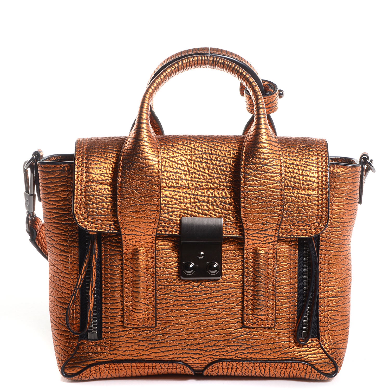 3.1 Phillip Lim 3.1 Metallic Leather Mini Pashli Satchel Copper 1 of 10
