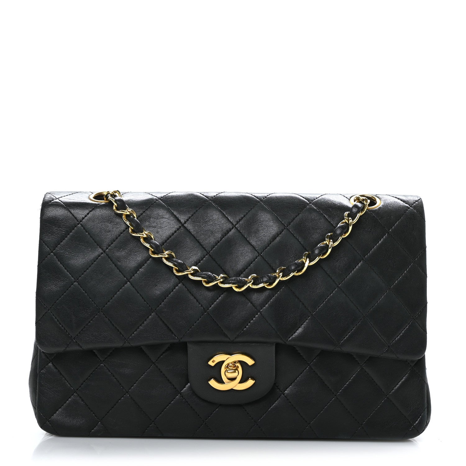 Chanel Lambskin Quilted Medium Double Flap Black 1 of 9