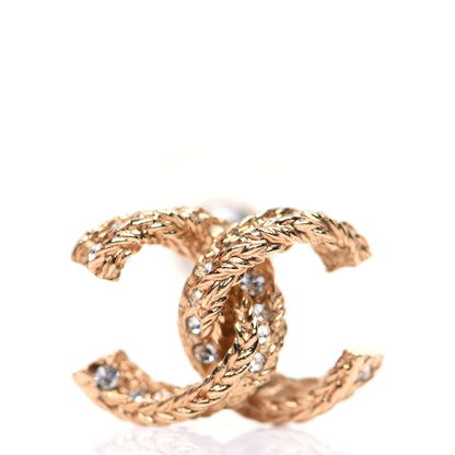 Chanel Crystal Twisted CC Earrings Gold 6 of 7