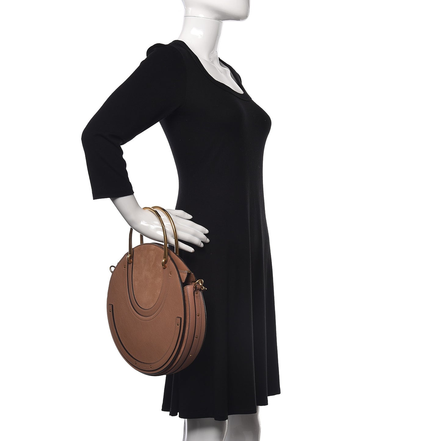 Goatskin Suede Medium Pixie Bag Nougat
