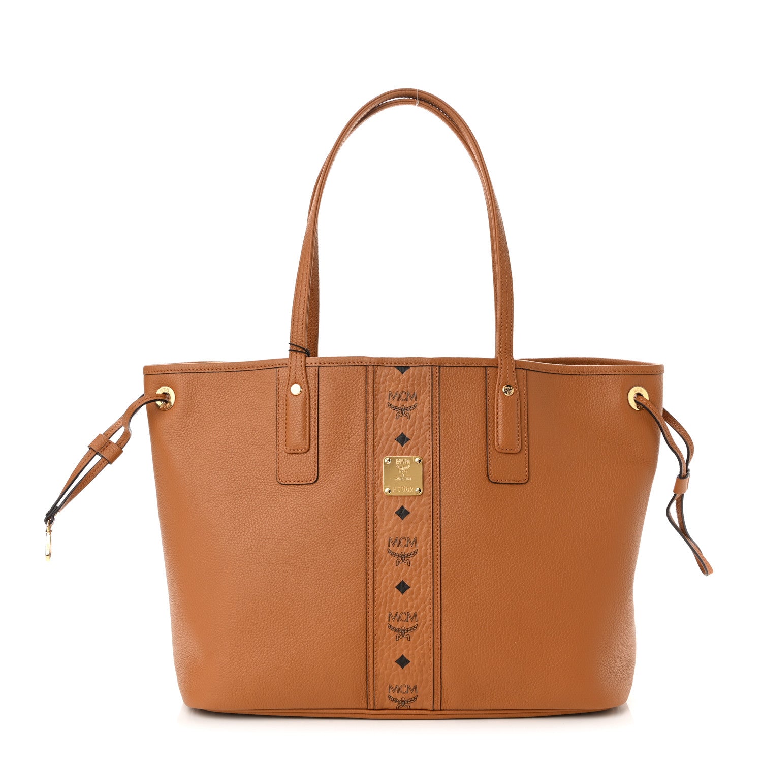 MCM Calfskin Medium Liz Reversible Shopper Tote Cognac 3 of 17