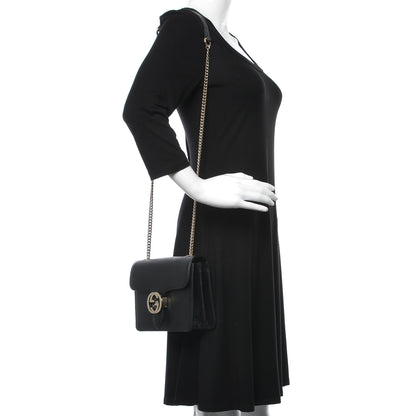 Gucci Dollar Calfskin Small Interlocking G Shoulder Bag Black 2 of 9