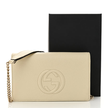 Gucci Pebbled Calfskin Soho Wallet on Chain Ivoire 11 of 11