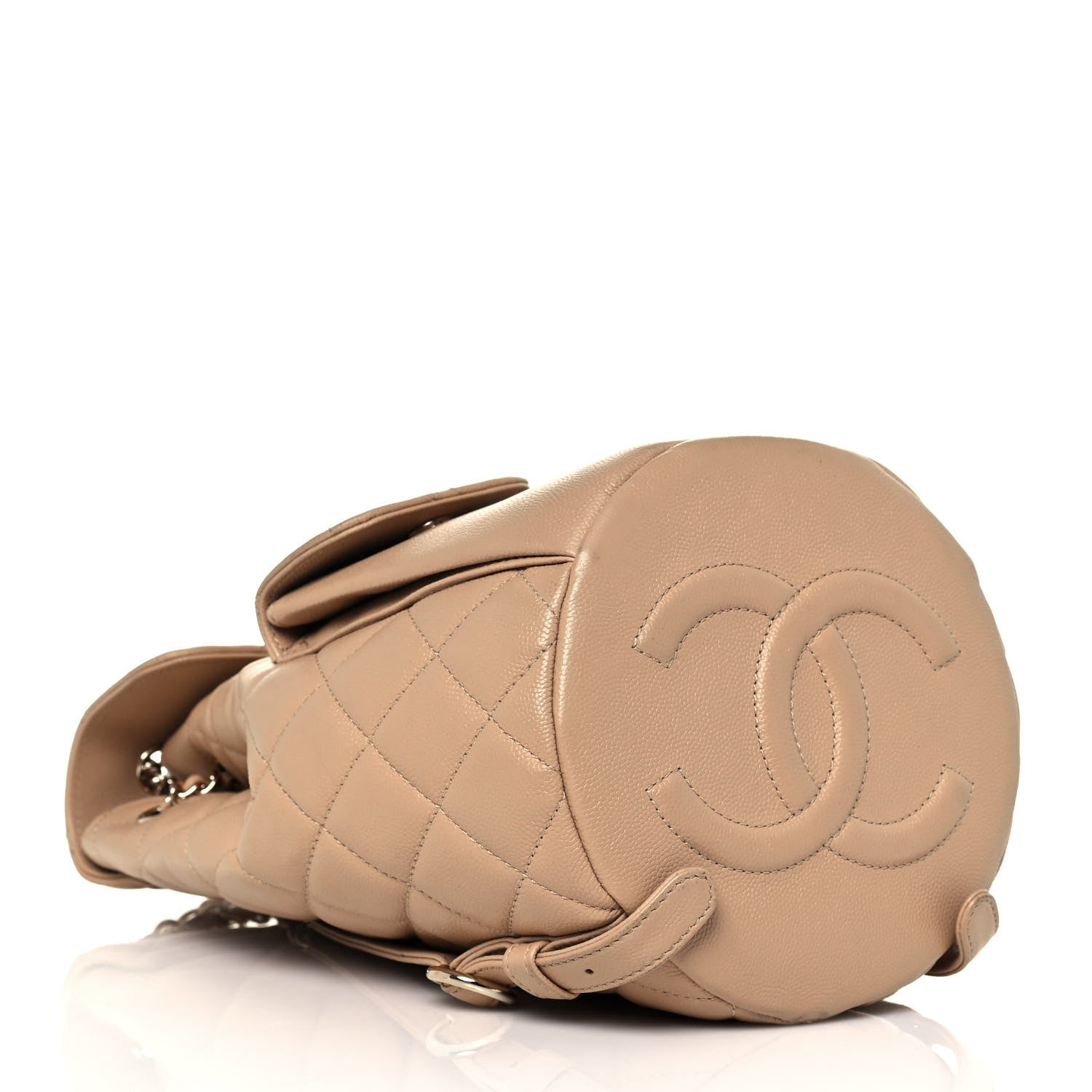 Chanel Caviar Quilted Double Pocket Backpack Beige 4 of 15