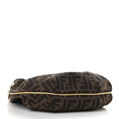 Fendi Zucca Laminated Vachetta Small Chef Chian Hobo Tobacco Bronzo 4 of 8