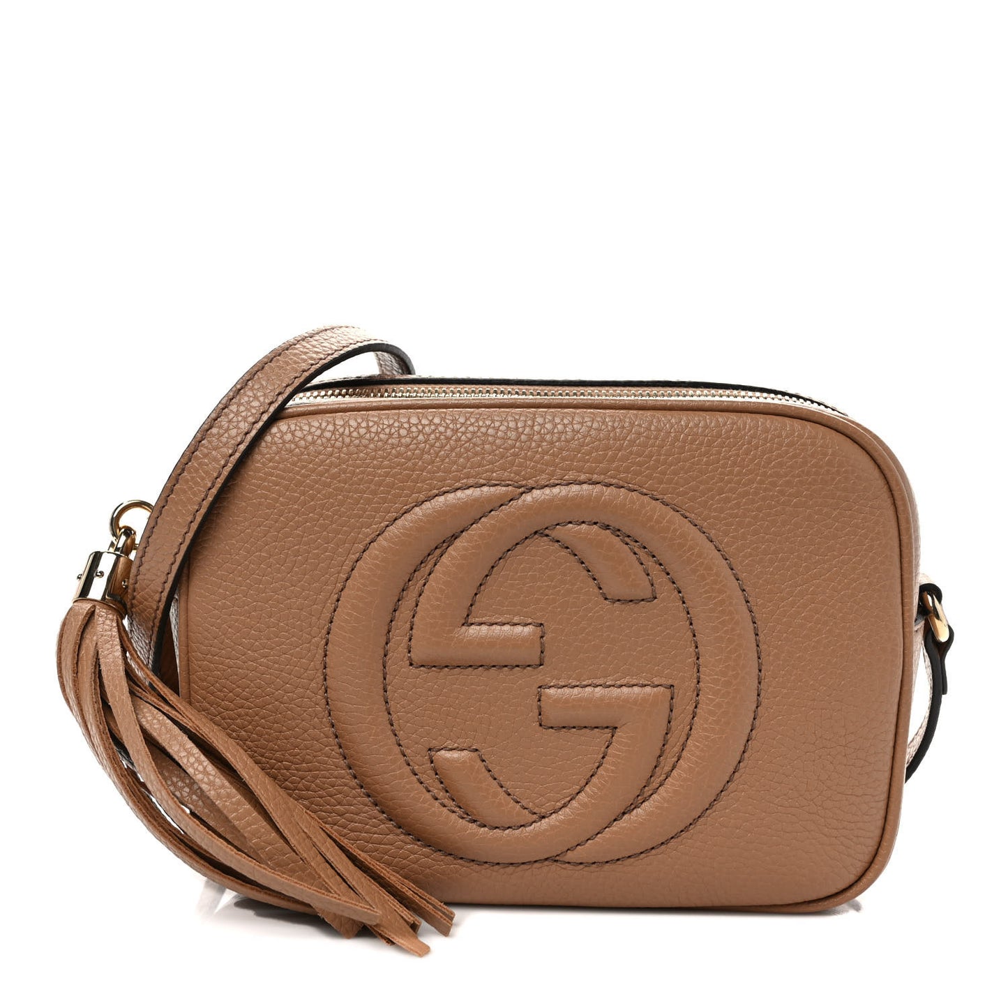 Pebbled Calfskin Small Soho Disco Bag Camelia