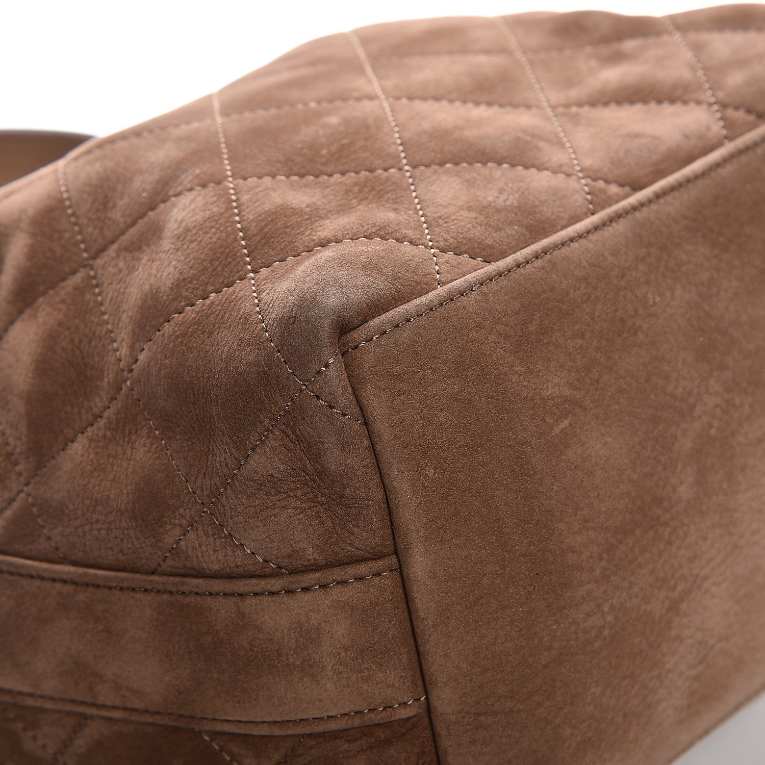 Chanel Suede Calfskin Small On My Shoulder Drawstring Bag Brown 9 of 13