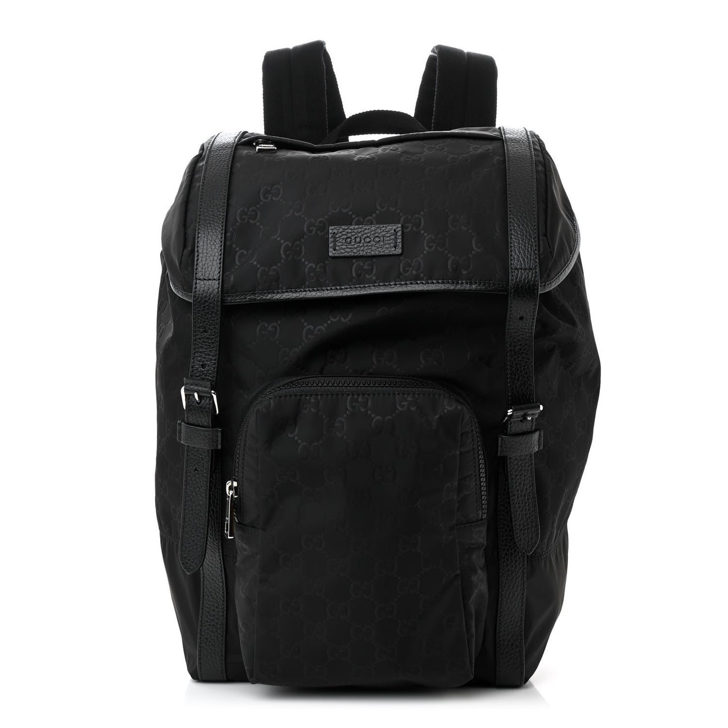 Nylon Monogram Medium Light Double Buckle Backpack Black