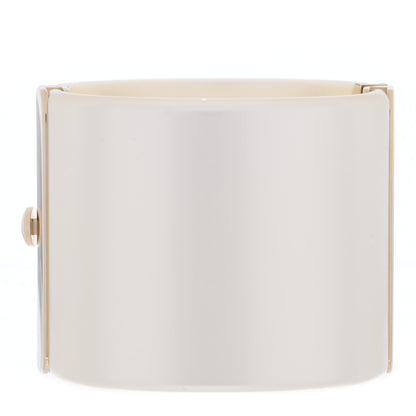 Chanel Resin CC Cuff Pearly White Gold 2 of 3