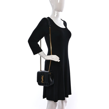 Saint Laurent Patent Calfskin Matelasse Monogram Small Vicky Chain Bag Black 2 of 12