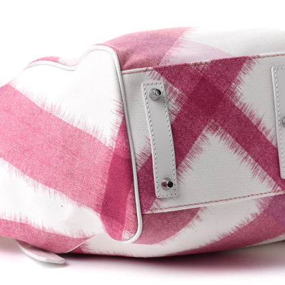 Burberry Canvas Ikat Check Tote Tea Rose 8 of 10