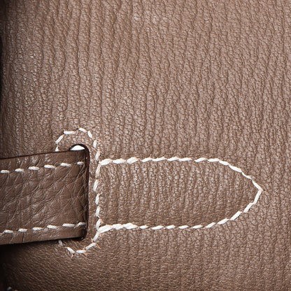 Hermes Togo Bi Color Horseshoe Birkin 35 Vert Anis Etoupe 11 of 35
