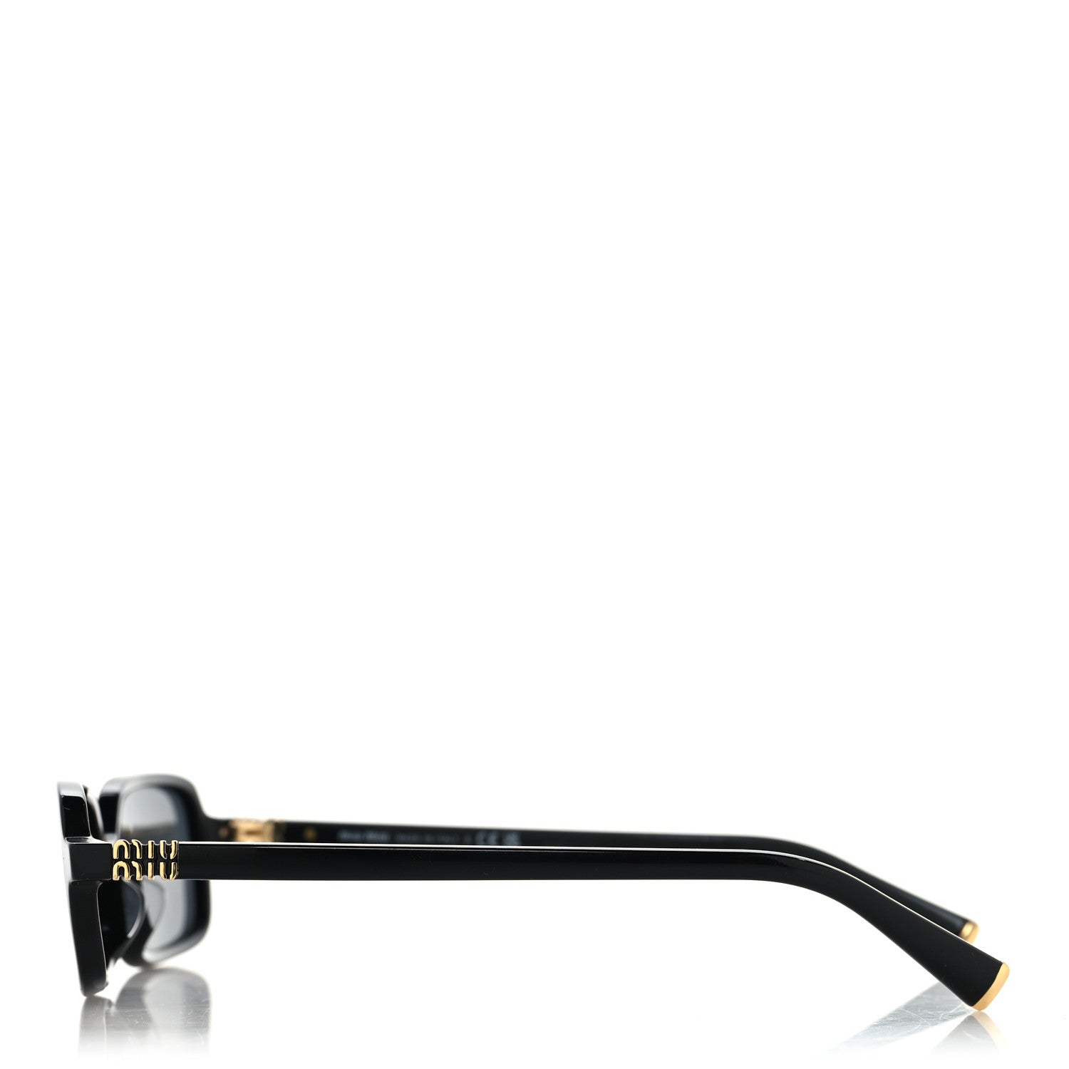 Miu Miu Acetate Rectangle Regard Sunglasses SMU11Z-F Black 3 of 7