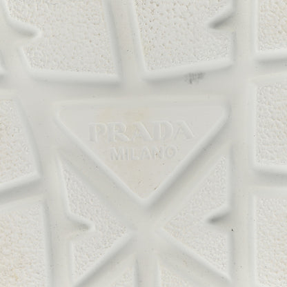 Prada Suede Shearling Triangle Logo Downtown Sneakers 40 Ecru 9 of 10