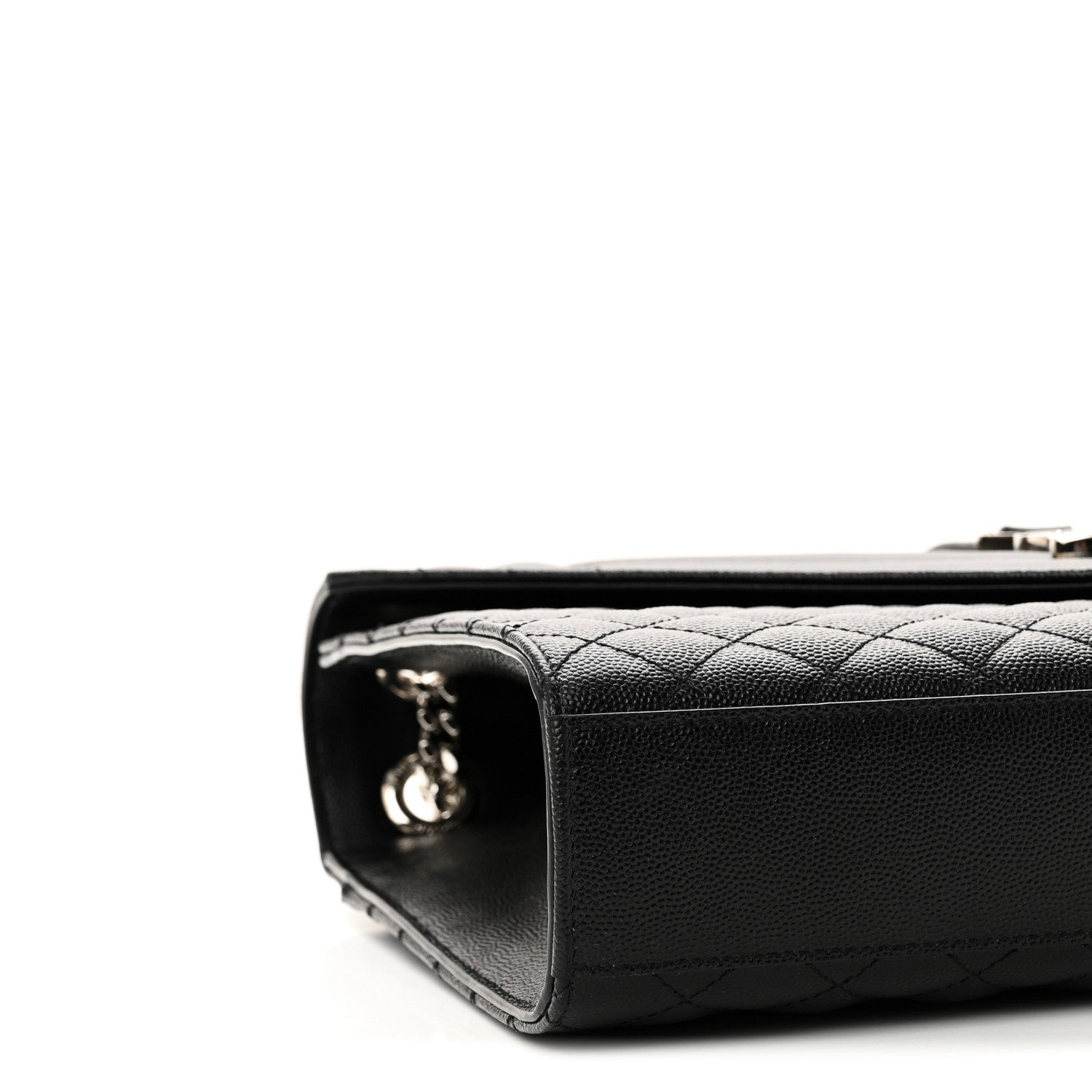 Saint Laurent Grain De Poudre Textured Mixed Matelasse Large Triquilt Monogram Satchel Black 8 of 10