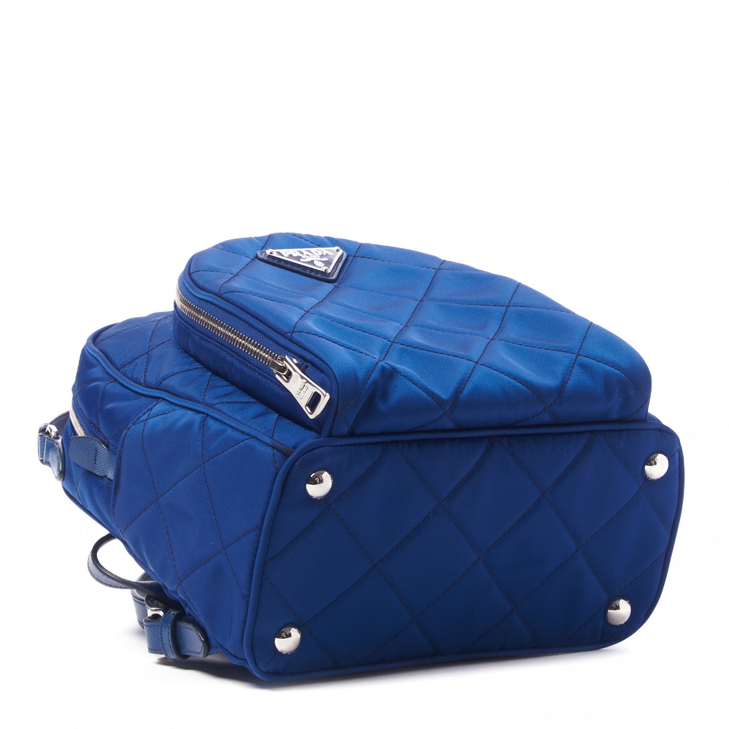 Nylon Tessuto Impuntu Quilted Backpack Bluette