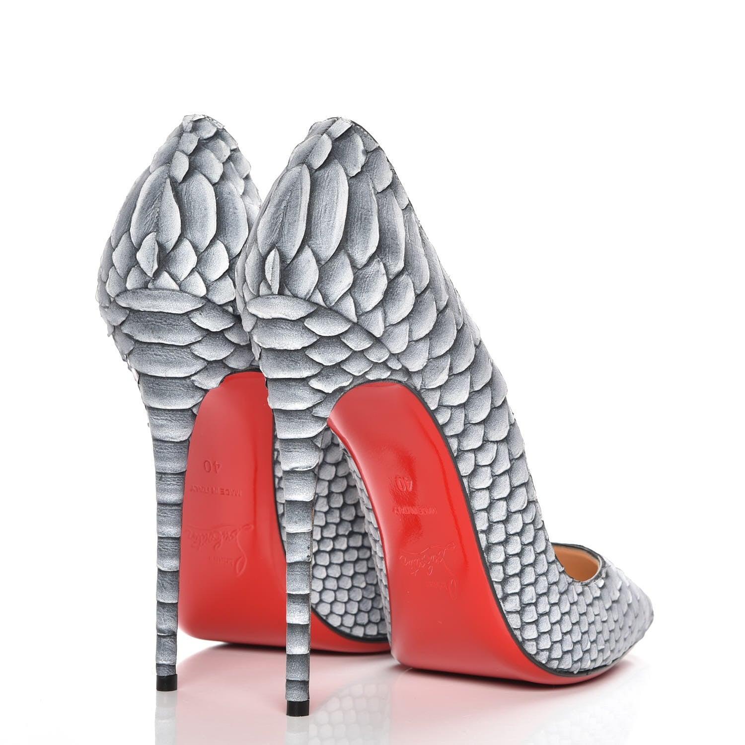 Christian Louboutin Python Frozen So Kate 120 Pumps 40 Black White 4 of 9