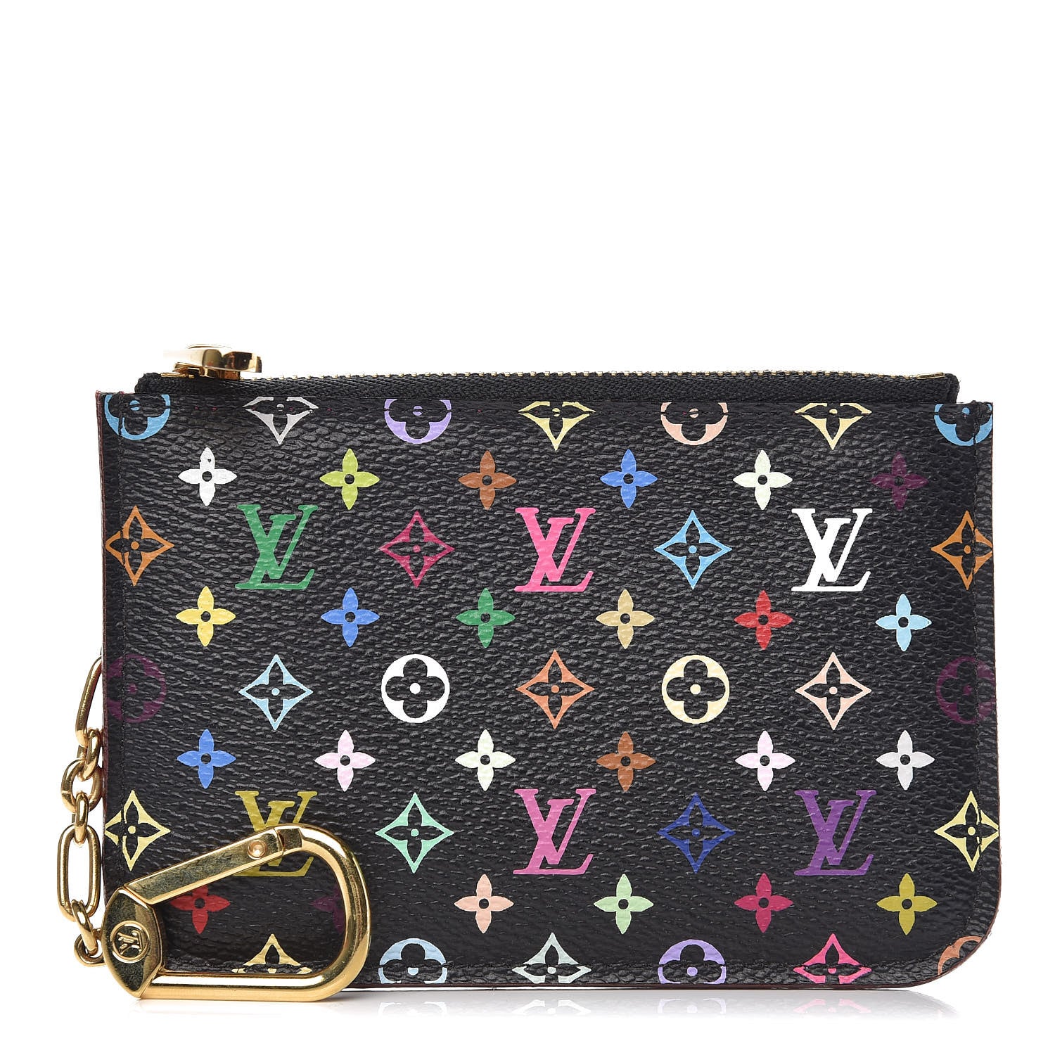 Louis Vuitton Monogram Multicolor Key Pouch Black Grenade 1 of 8