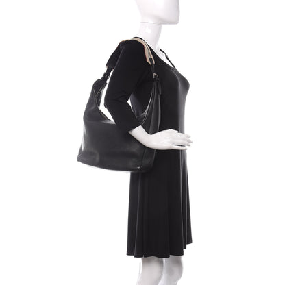 Burberry Grainy Calfskin Large Hobo Black 2 of 10