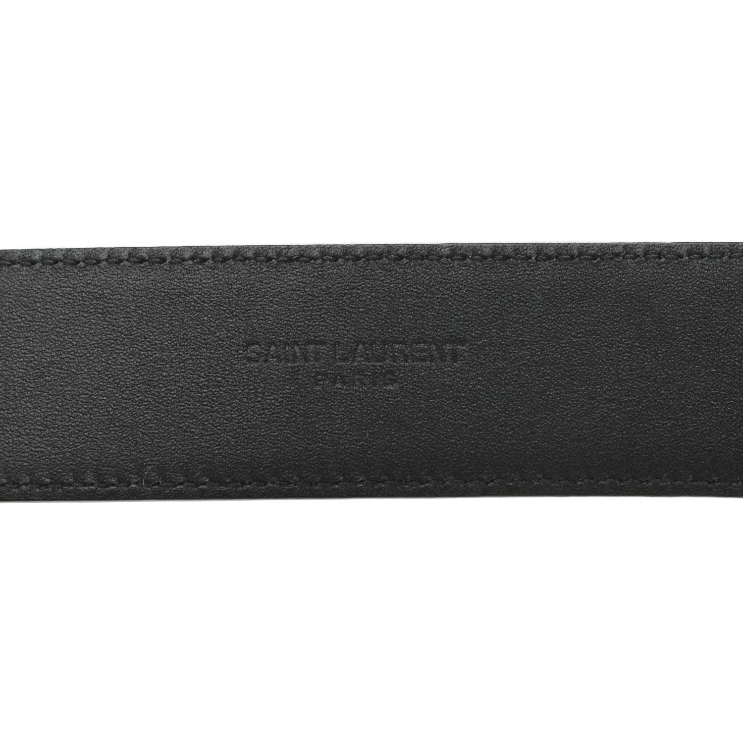 Saint Laurent Snakeskin Monogram Cassandre Square Buckle Belt 85 34 Black 5 of 7