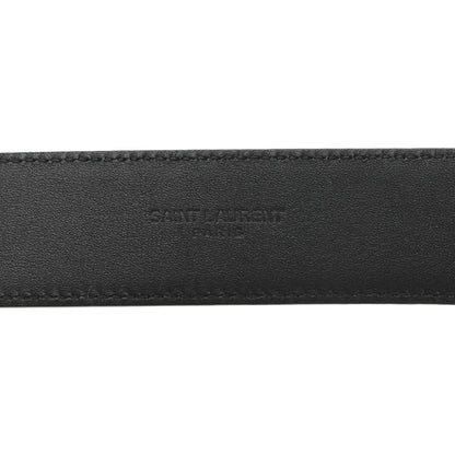 Saint Laurent Snakeskin Monogram Cassandre Square Buckle Belt 85 34 Black 5 of 7