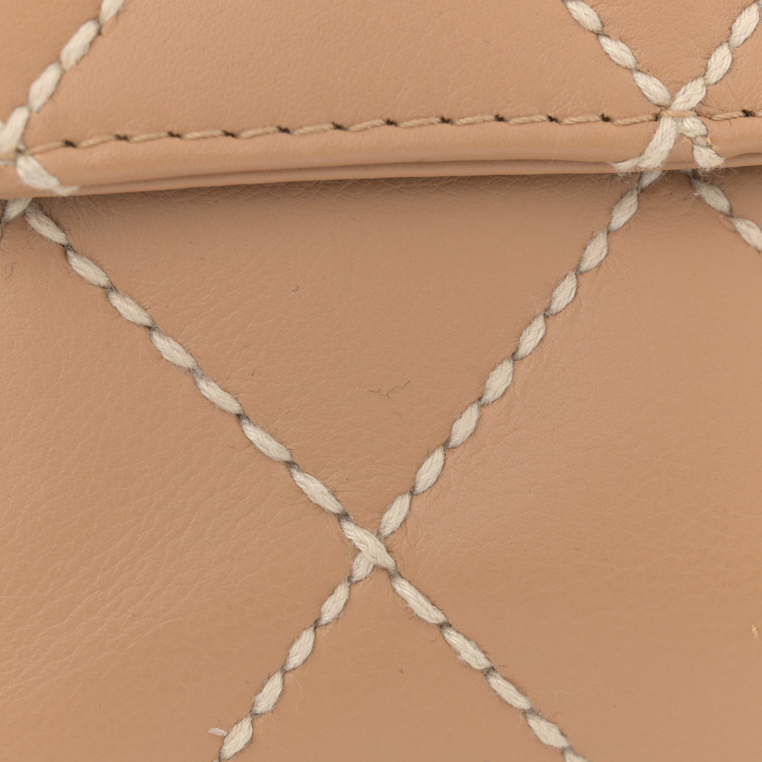 Chanel Calfskin Quilted Medium Wild Stitch Flap Beige 13 of 14