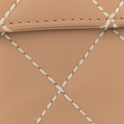 Chanel Calfskin Quilted Medium Wild Stitch Flap Beige 13 of 14