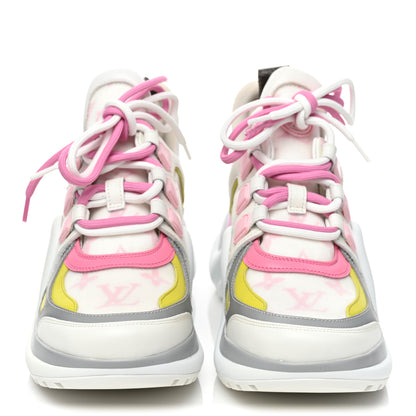 Louis Vuitton Calfskin Nylon LV Pop Archlight Sneaker 35 Pink Yellow 2 of 10