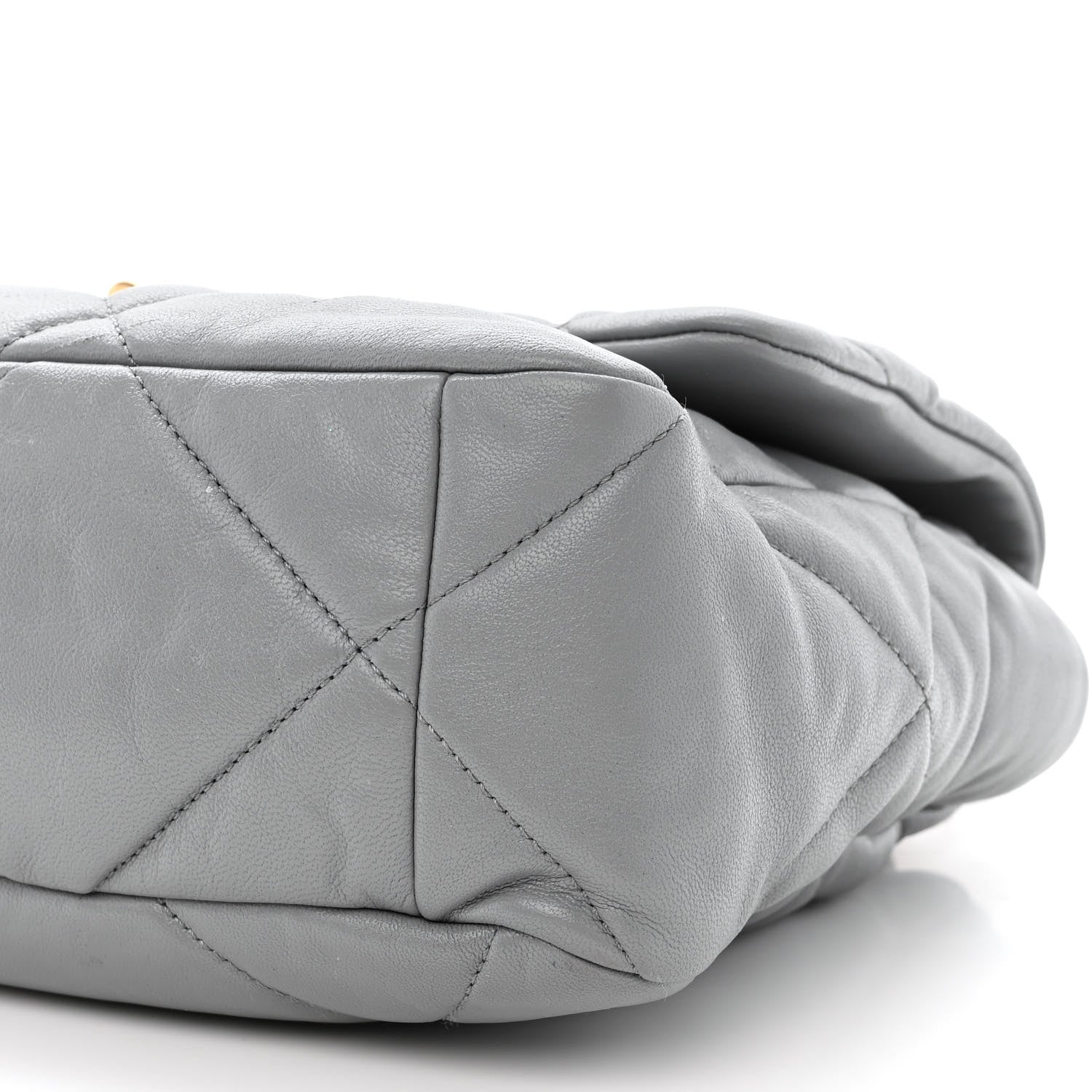 Chanel Lambskin Quilted Large Chanel 19 Flap Grey 10 of 12