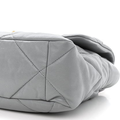 Chanel Lambskin Quilted Large Chanel 19 Flap Grey 10 of 12