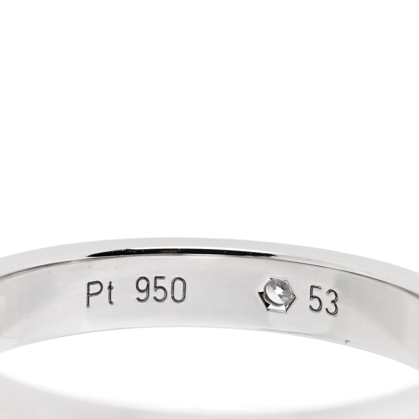 Platinum 2 Diamond 3mm C De Cartier Wedding Band Ring 53 6.5