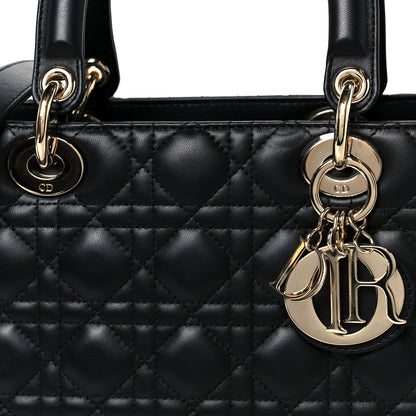 Christian Dior Lambskin Cannage Medium Lady Dior Black 8 of 10