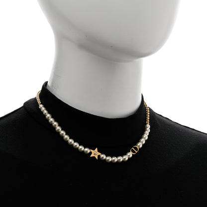 Christian Dior Pearl CD Star Choker Necklace Gold 2 of 5