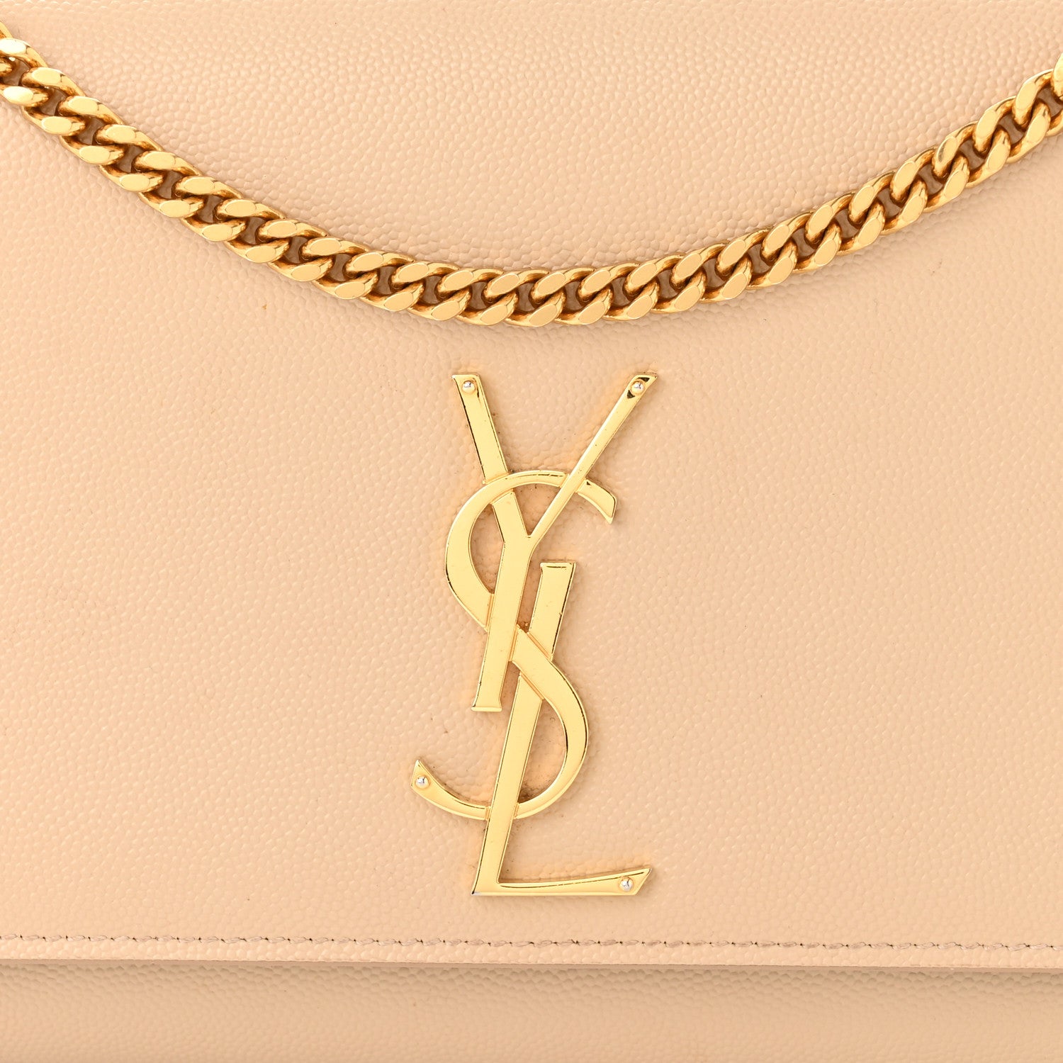 Saint Laurent Grain De Poudre Medium Monogram Kate Satchel Dark Beige 8 of 13