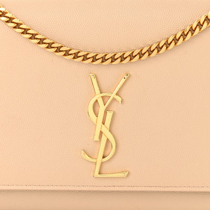 Saint Laurent Grain De Poudre Medium Monogram Kate Satchel Dark Beige 8 of 13