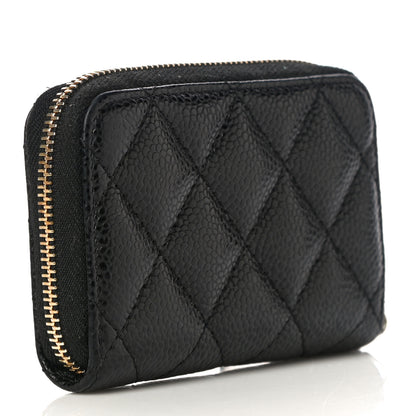 Chanel Caviar Quilted Zip Coin Purse Black 3 of 14