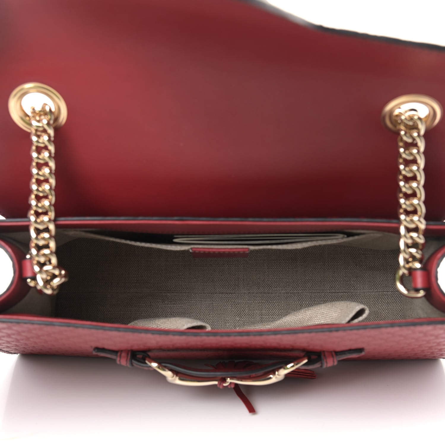Gucci Microguccissima Medium Emily Chain Shoulder Bag Red 5 of 9
