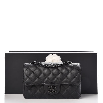 Chanel Crumpled Calfskin Quilted Mini Rectangular Flap So Black 8 of 8
