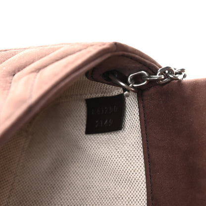 Gucci Nubuck Matelasse Mini GG Marmont Shoulder Bag Dark Brown 7 of 10