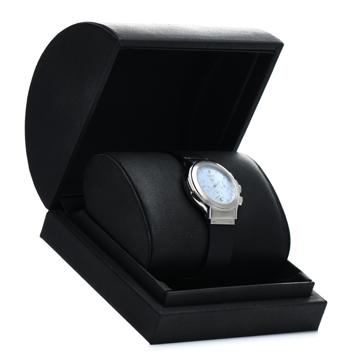 Hublot Stainless Steel Rubber Diamond Blue Mother of Pearl 37mm MDM Quartz Watch 1640.1 5 of 5