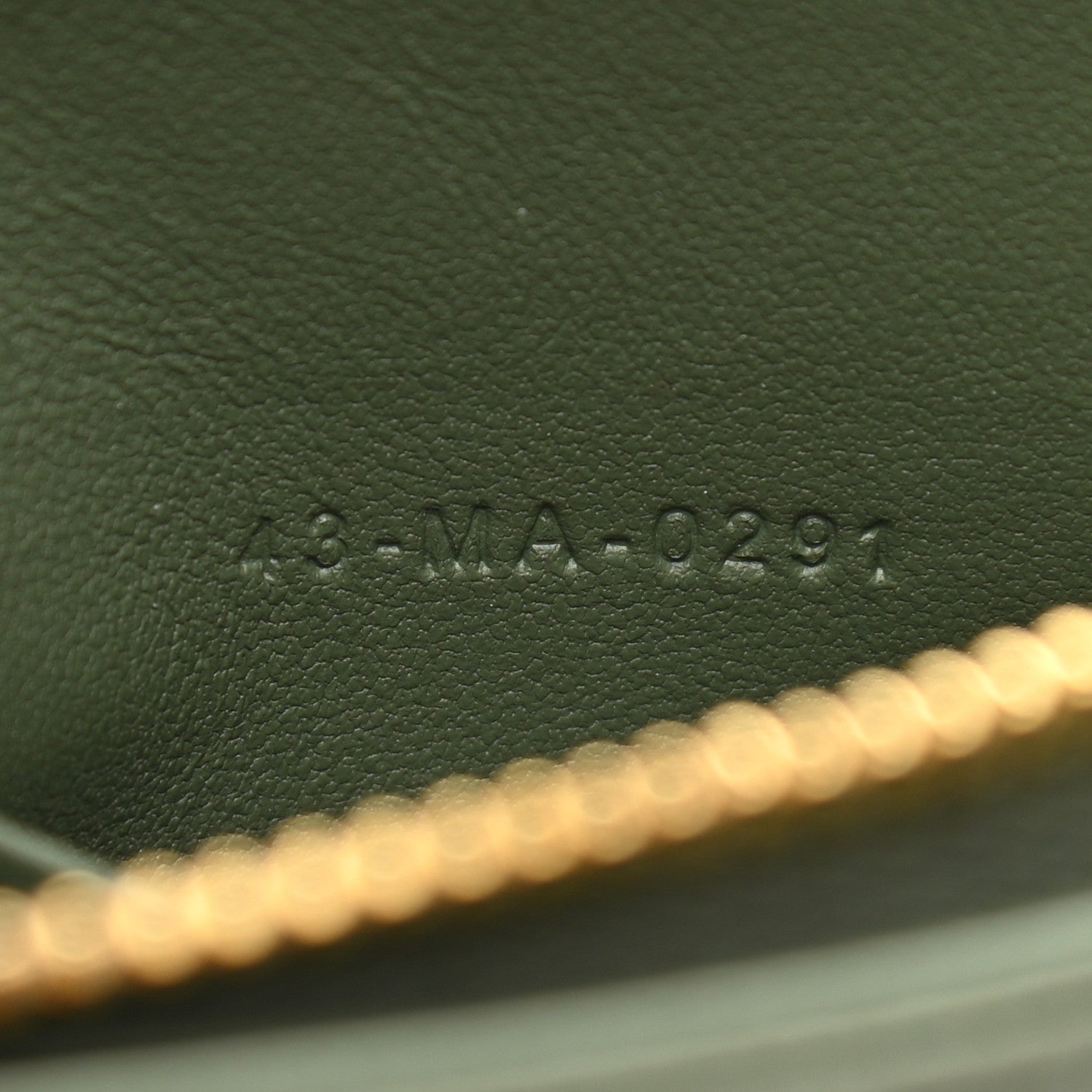 Christian Dior Calfskin Cannage Caro Zipped Pouch With Chain Cedar Green 7 of 10