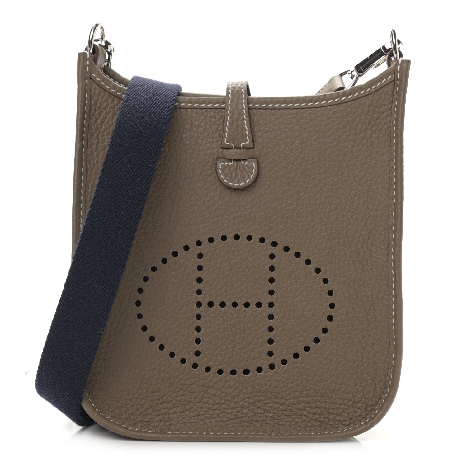 Hermes Taurillon Clemence Amazone Evelyne TPM Etoupe Bleu Indigo 1 of 10